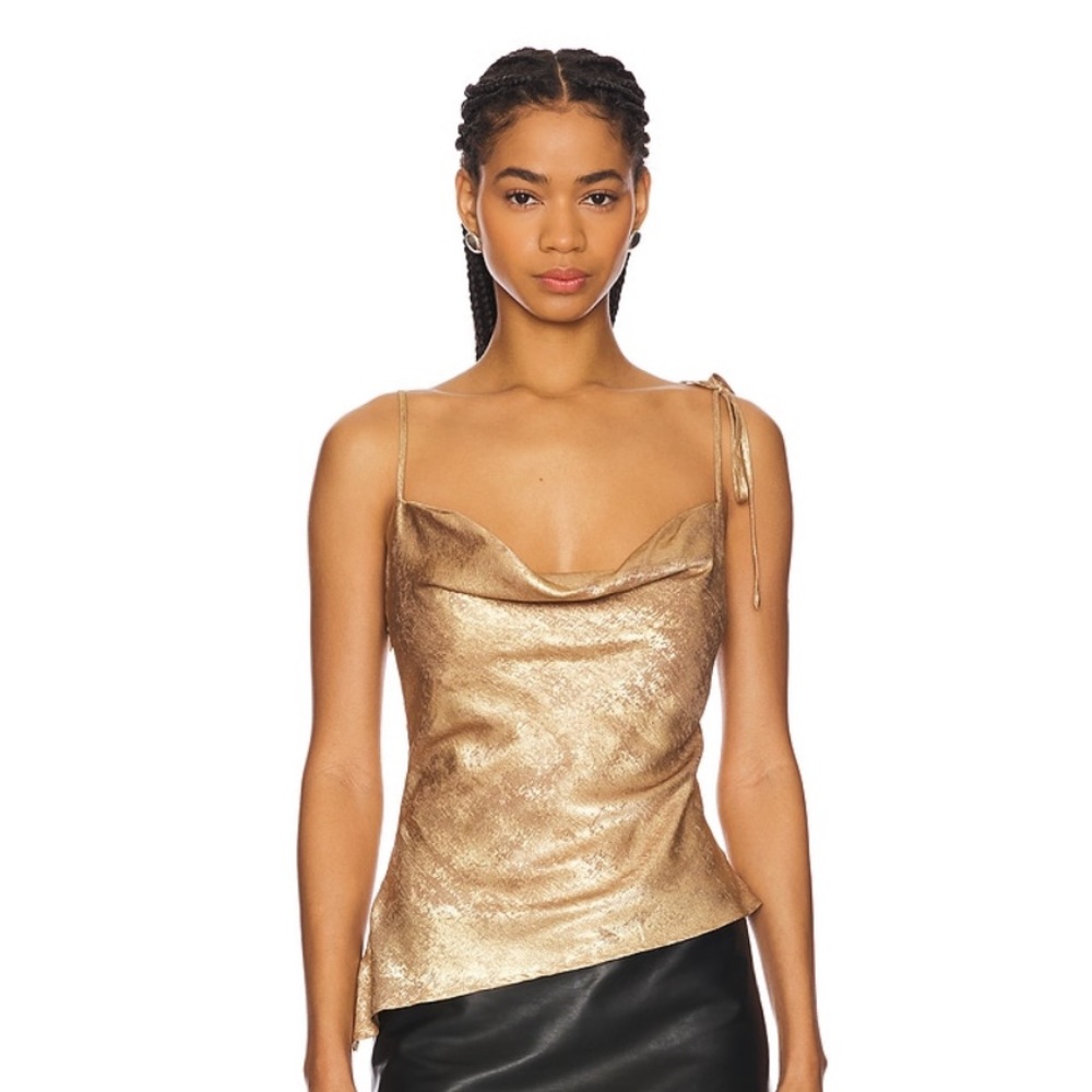 REVOLVE Gold Metallic Top